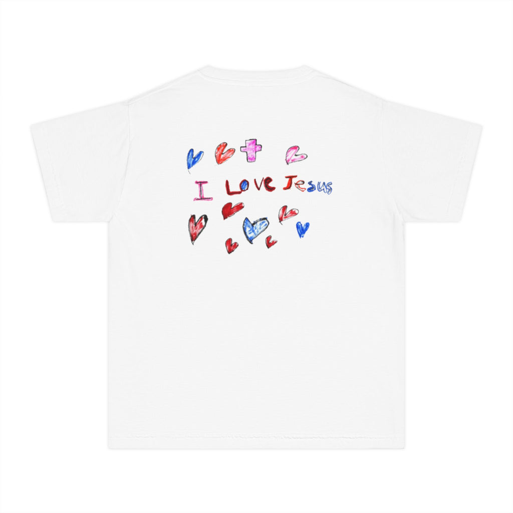 "I Love Jesus" Youth Tee - Gray Text