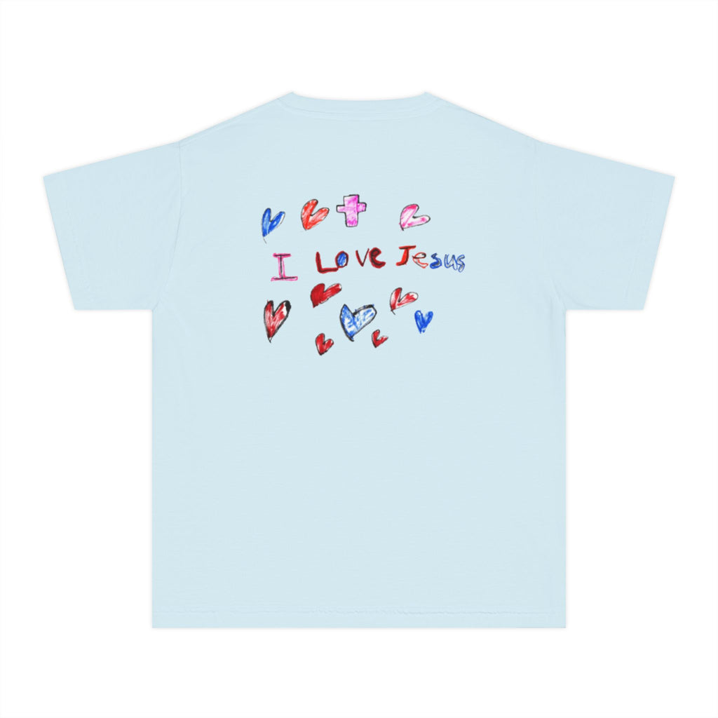 "I Love Jesus" Youth Tee - Gray Text
