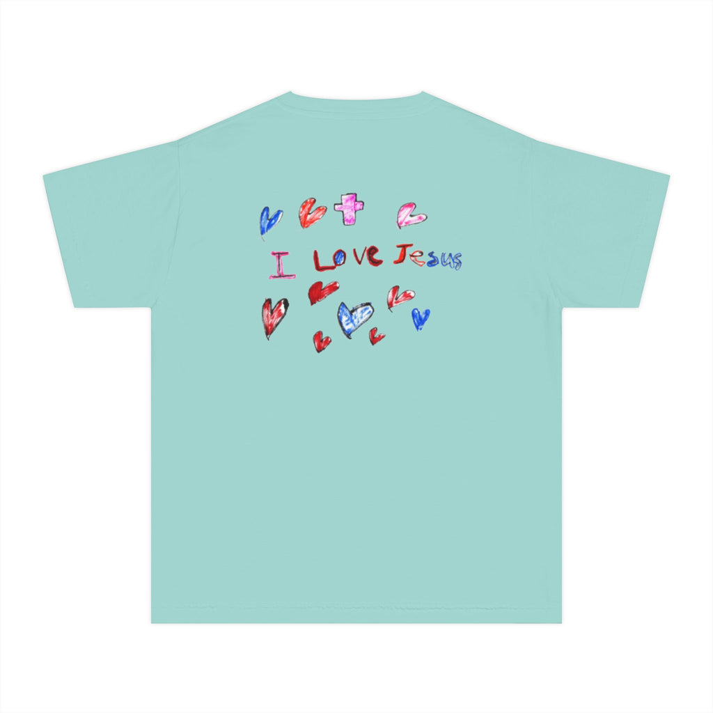 "I Love Jesus" Youth Tee - Gray Text