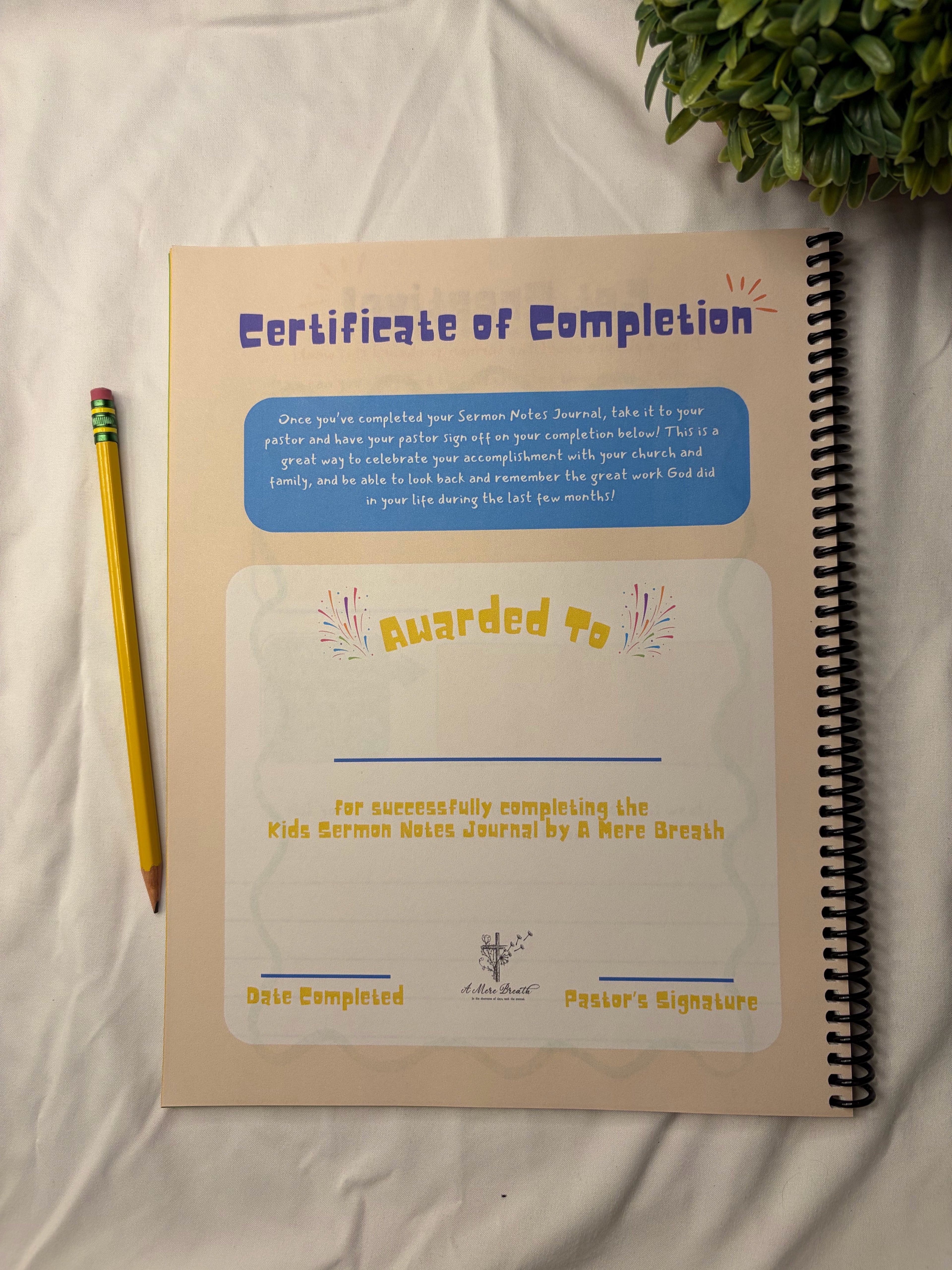 Kids Sermon Notes Journal - Orange