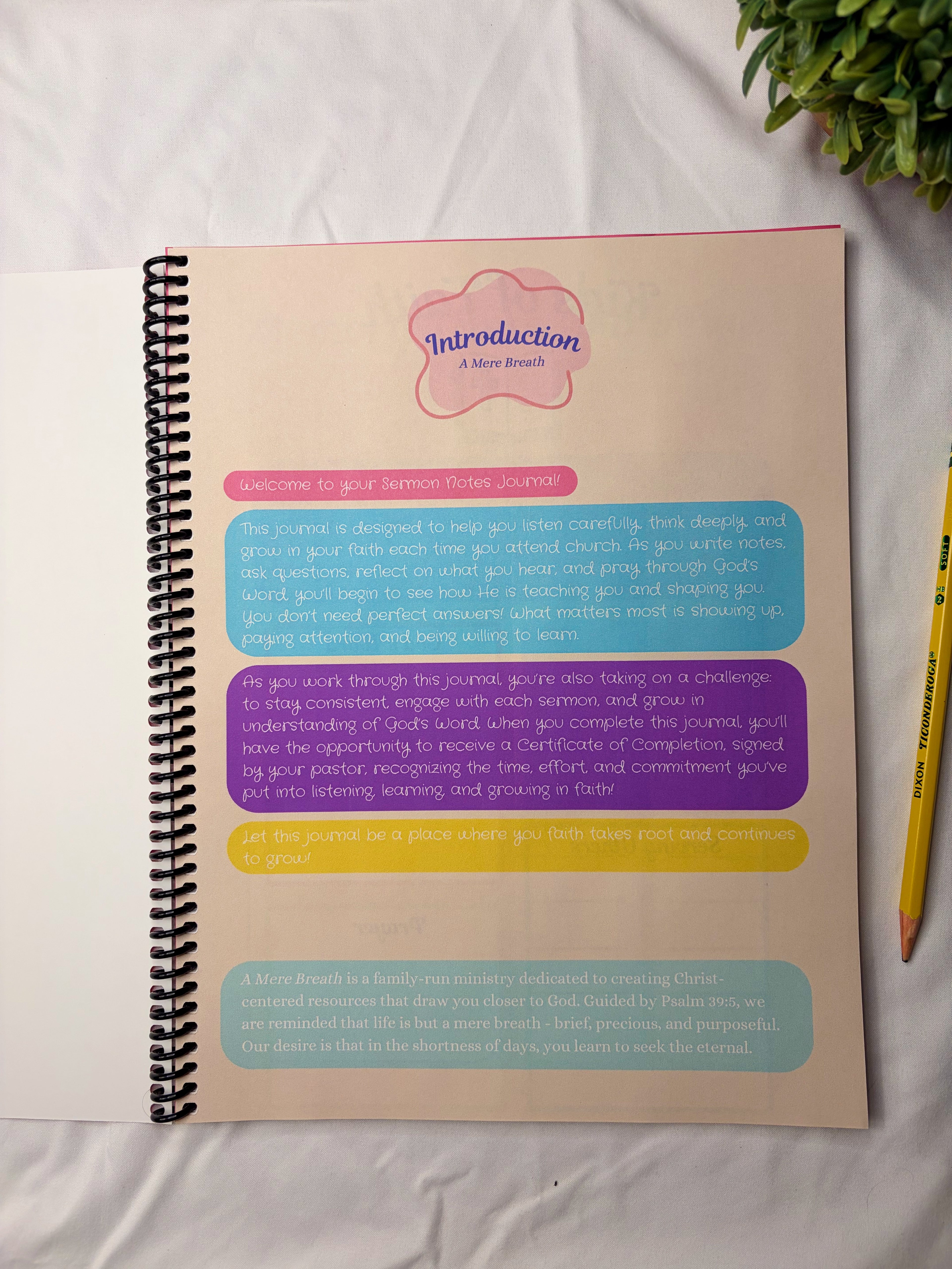 Kids Sermon Notes Journal - Pink