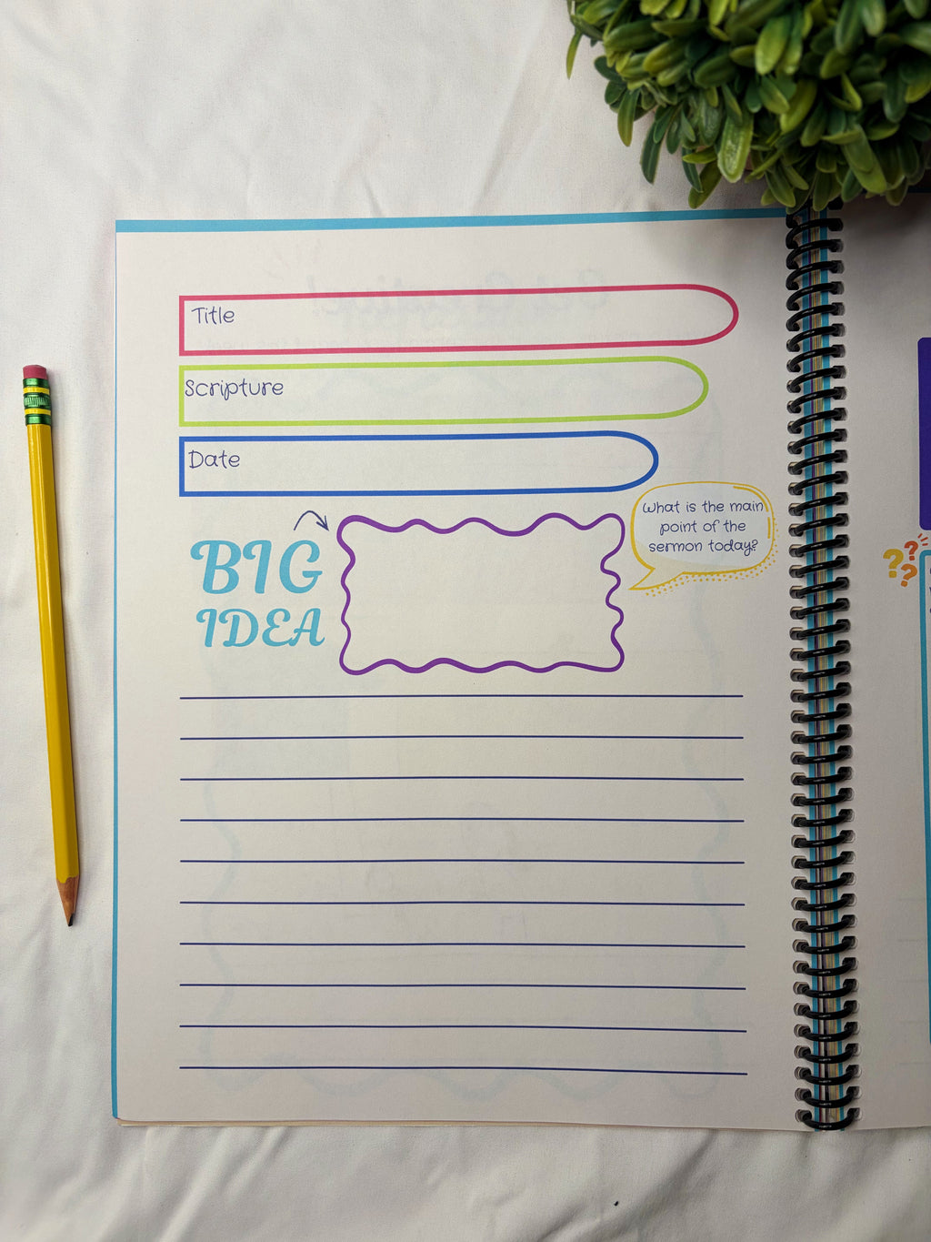 Kids Sermon Notes Journal - Pink