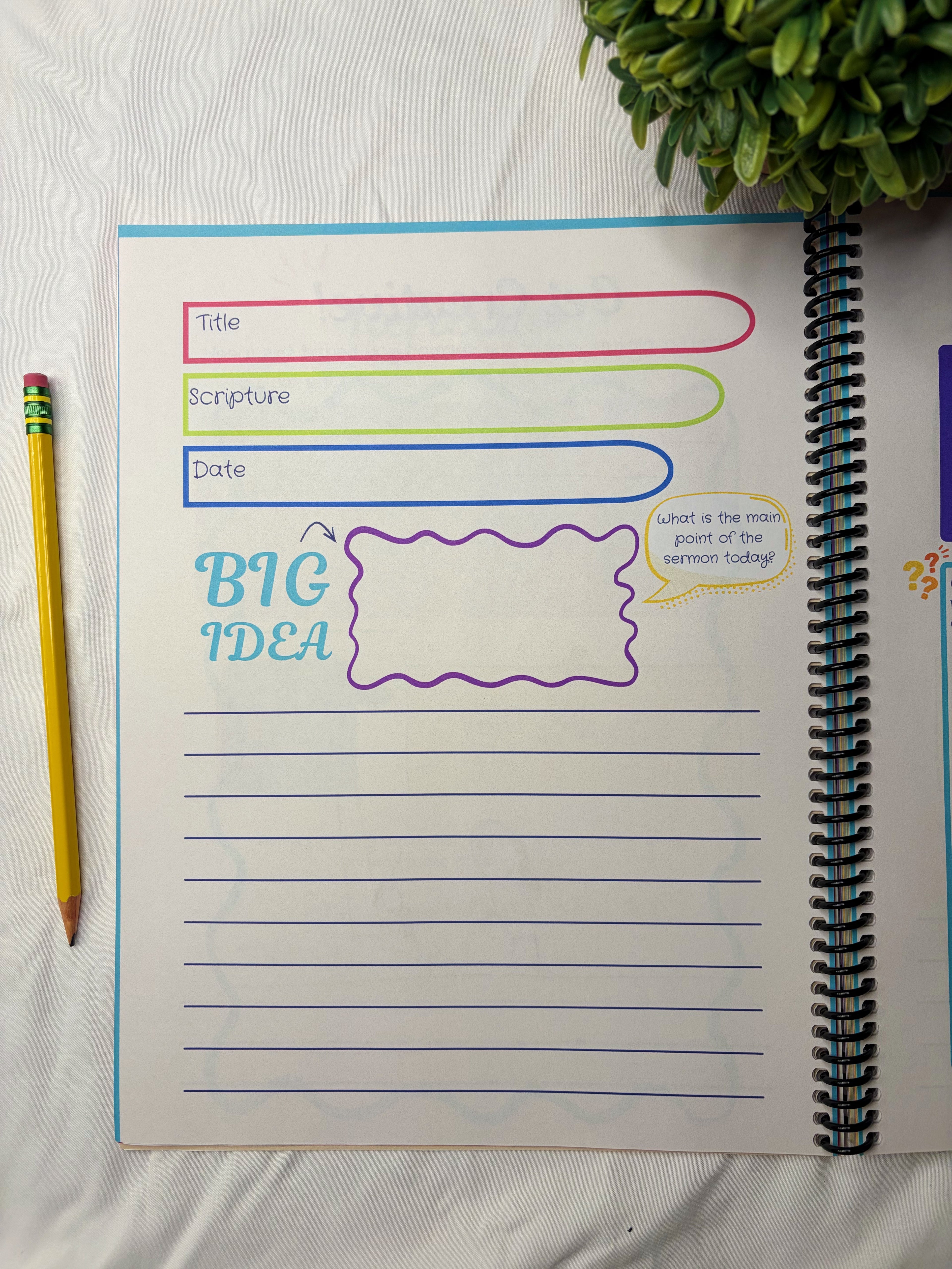 Kids Sermon Notes Journal - Pink